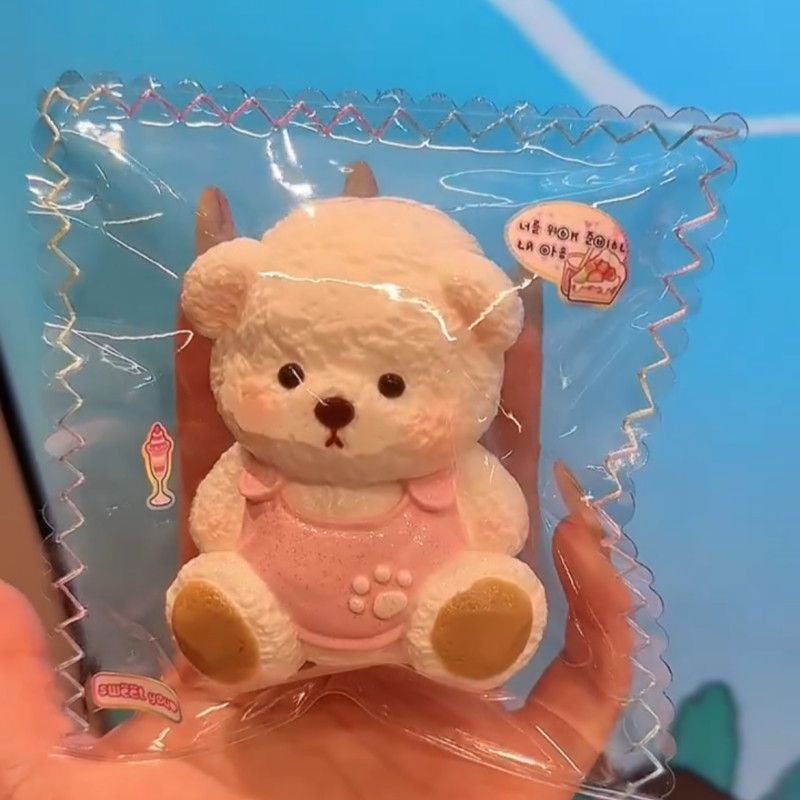 Handmade Blue / Purple / Pink Bear Taba Squishy Toy