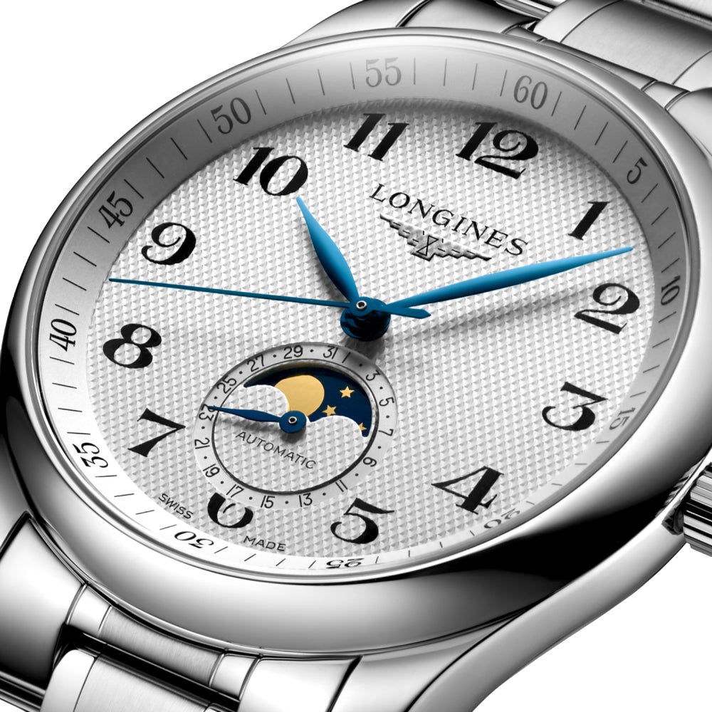 longines Master Collection Moonphase 40mm - Silver "Barleycorn" on Bracelet