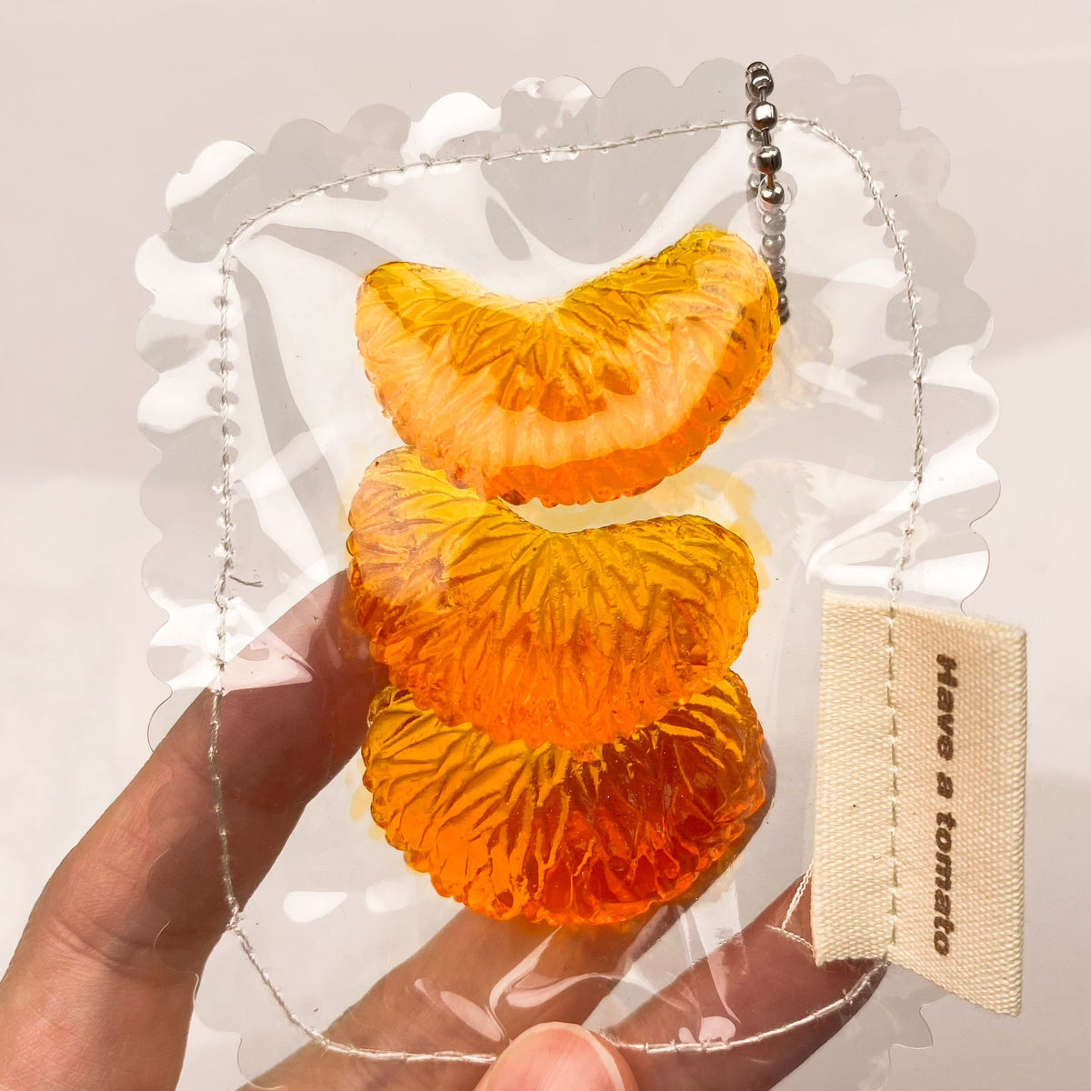 3pcs Handmade Transparent Mini Orange Taba Squishy Toy