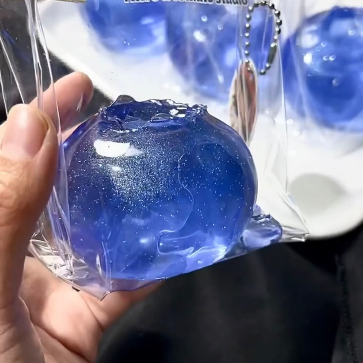 Blue Transparent Blueberry Taba Squishy Toy