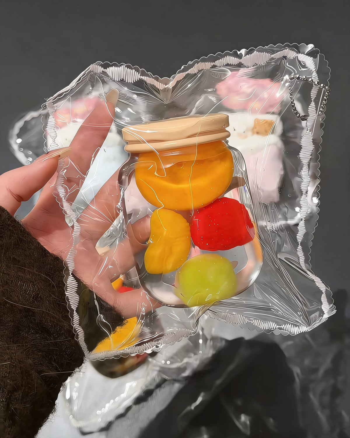 Fruit Mason Jar Squishy Stress Relief Decompression Toy
