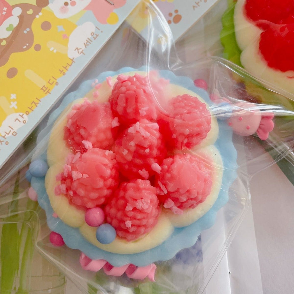 Handmade Silicone Raspberry Strawberry Tart Stress Relief Squishy Toy