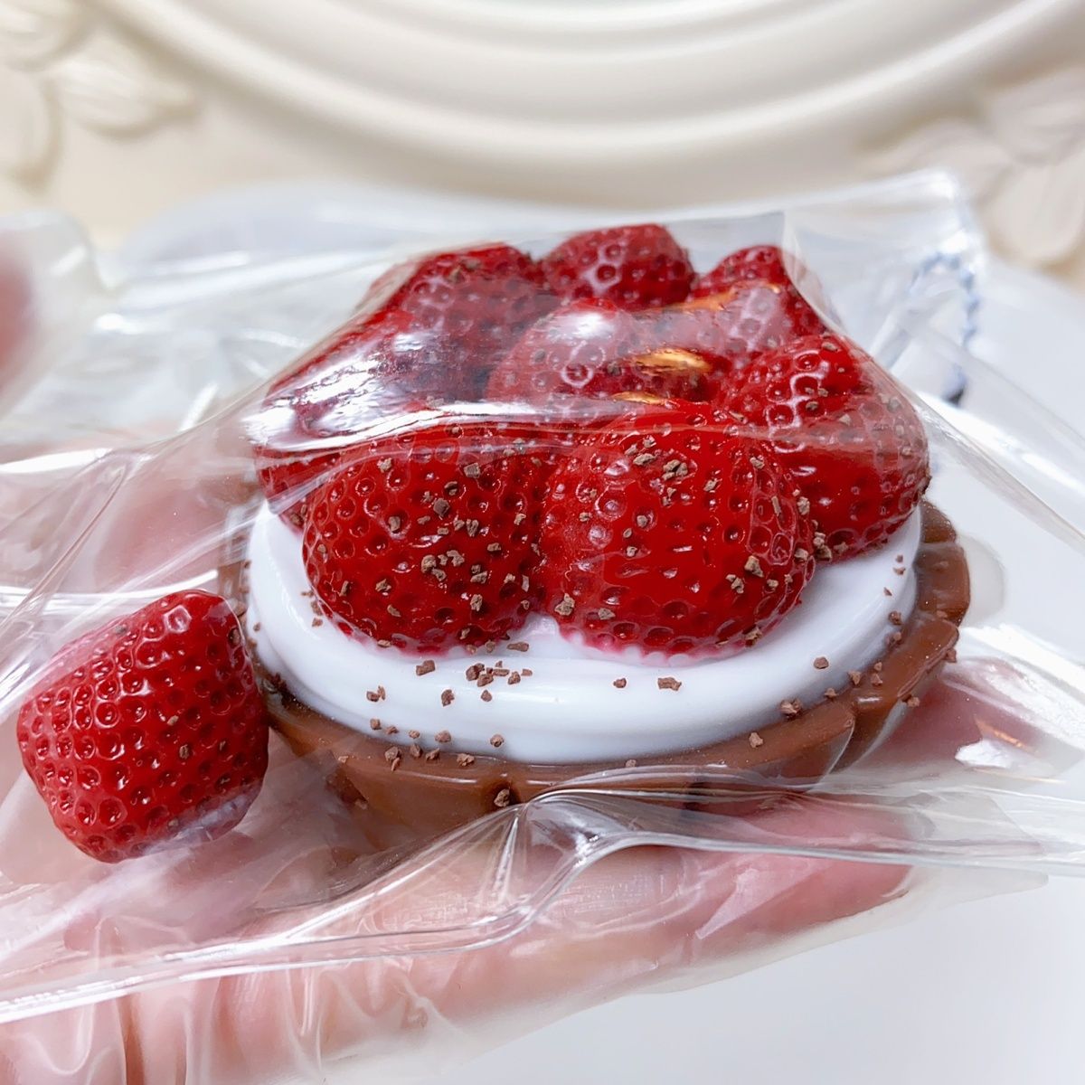 Handmade Silicone Raspberry Strawberry Tart Stress Relief Squishy Toy