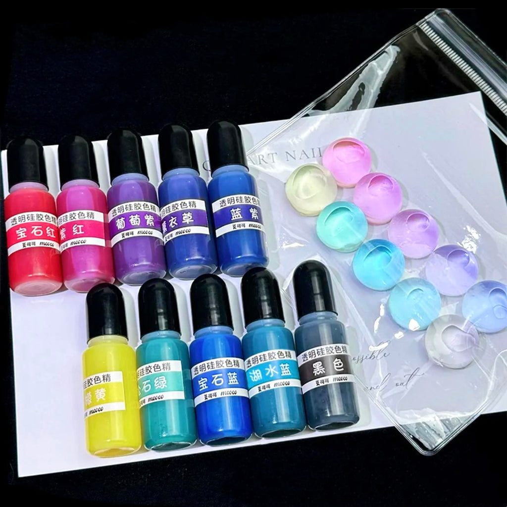 10 Colors Transparent Silicone Color Dye for Squishy  Silicone-10g Each