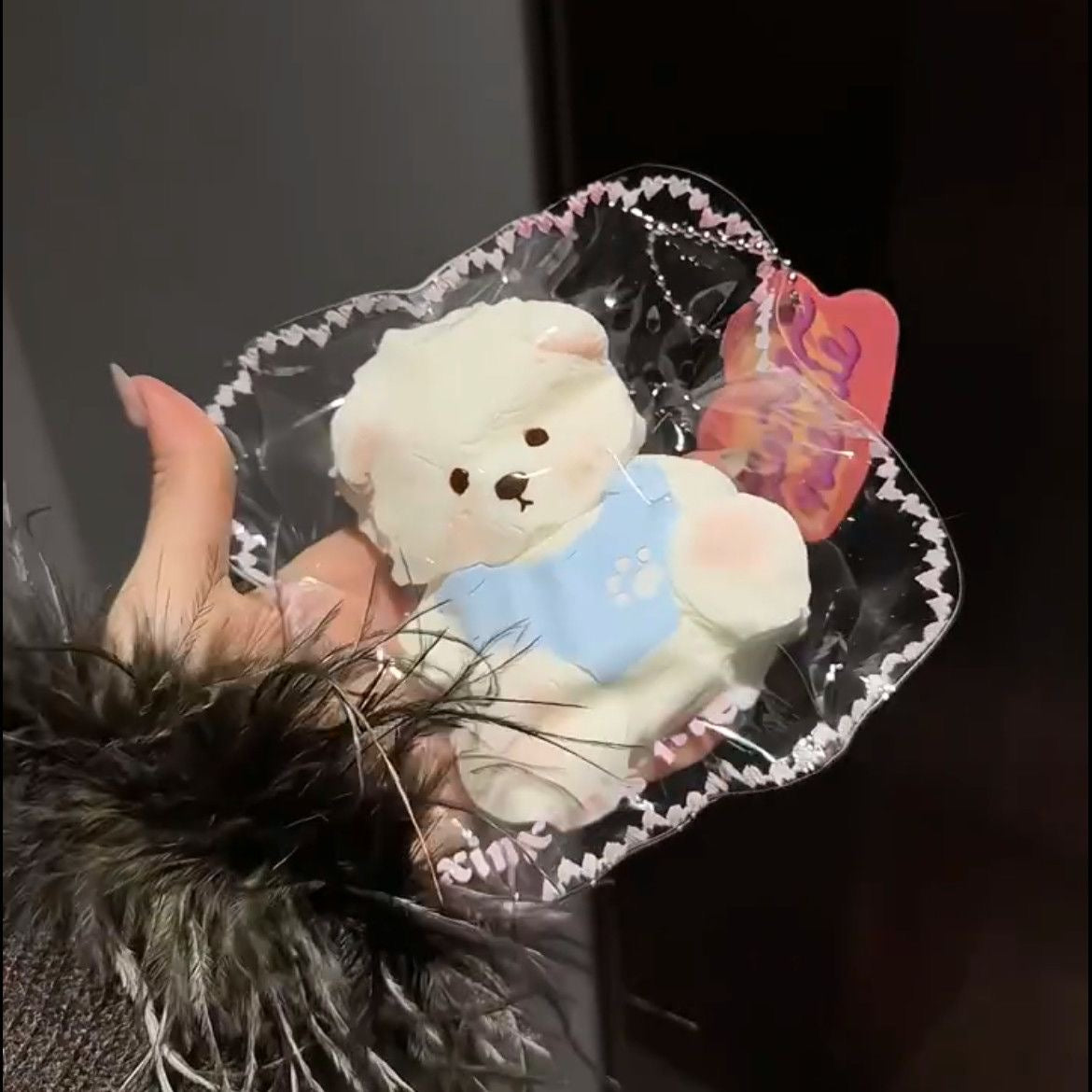 Handmade Blue / Purple / Pink Bear Taba Squishy Toy