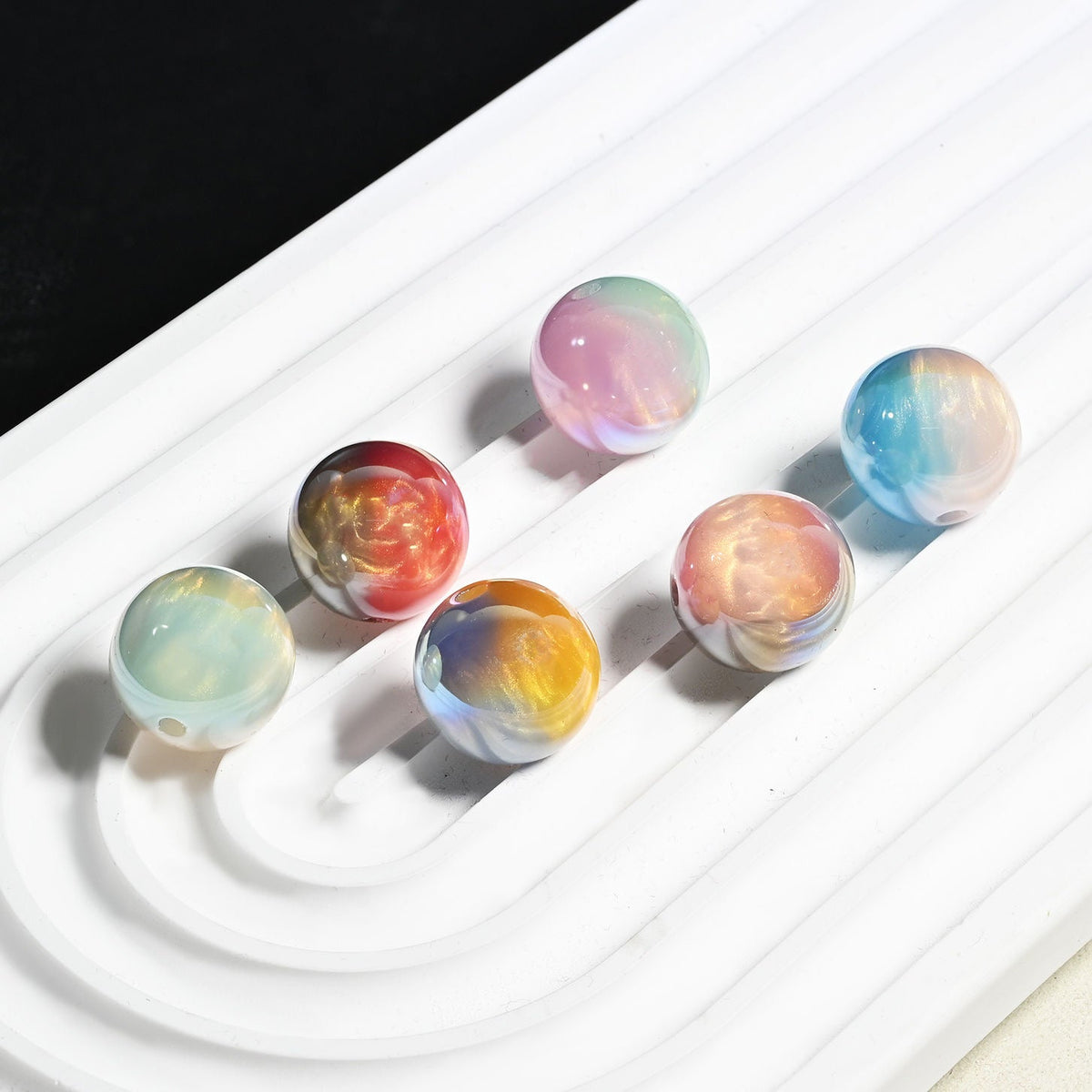 20 Cloud Round Beads for Handmade Crafts Bracelets Necklace Squishy Dolls Yarn Art