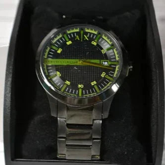 Armani Exchange Hampton AX2407 Men's Watch – Sleek Black Dial with Black Stainless Steel Bracelet