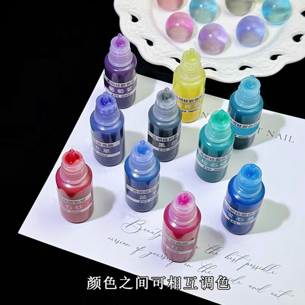 10 Colors Transparent Silicone Color Dye for Squishy  Silicone-10g Each