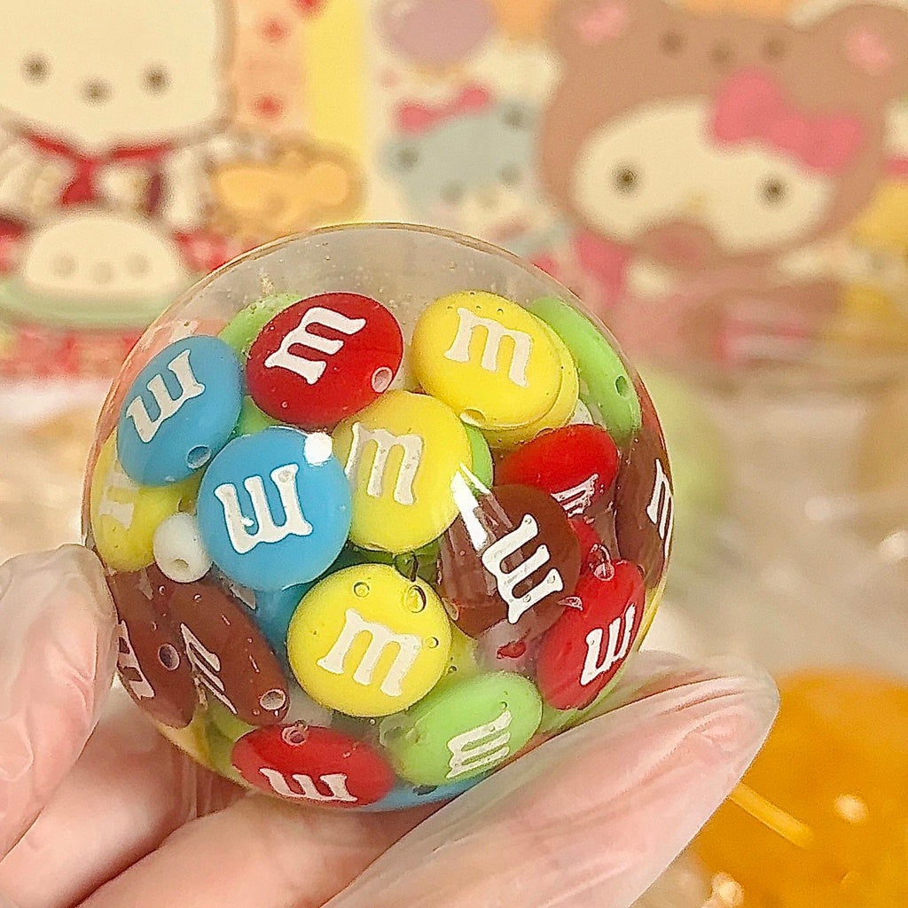Stress Ball M&M Blocks Filling Squishy Stress Relief Decompression Toy