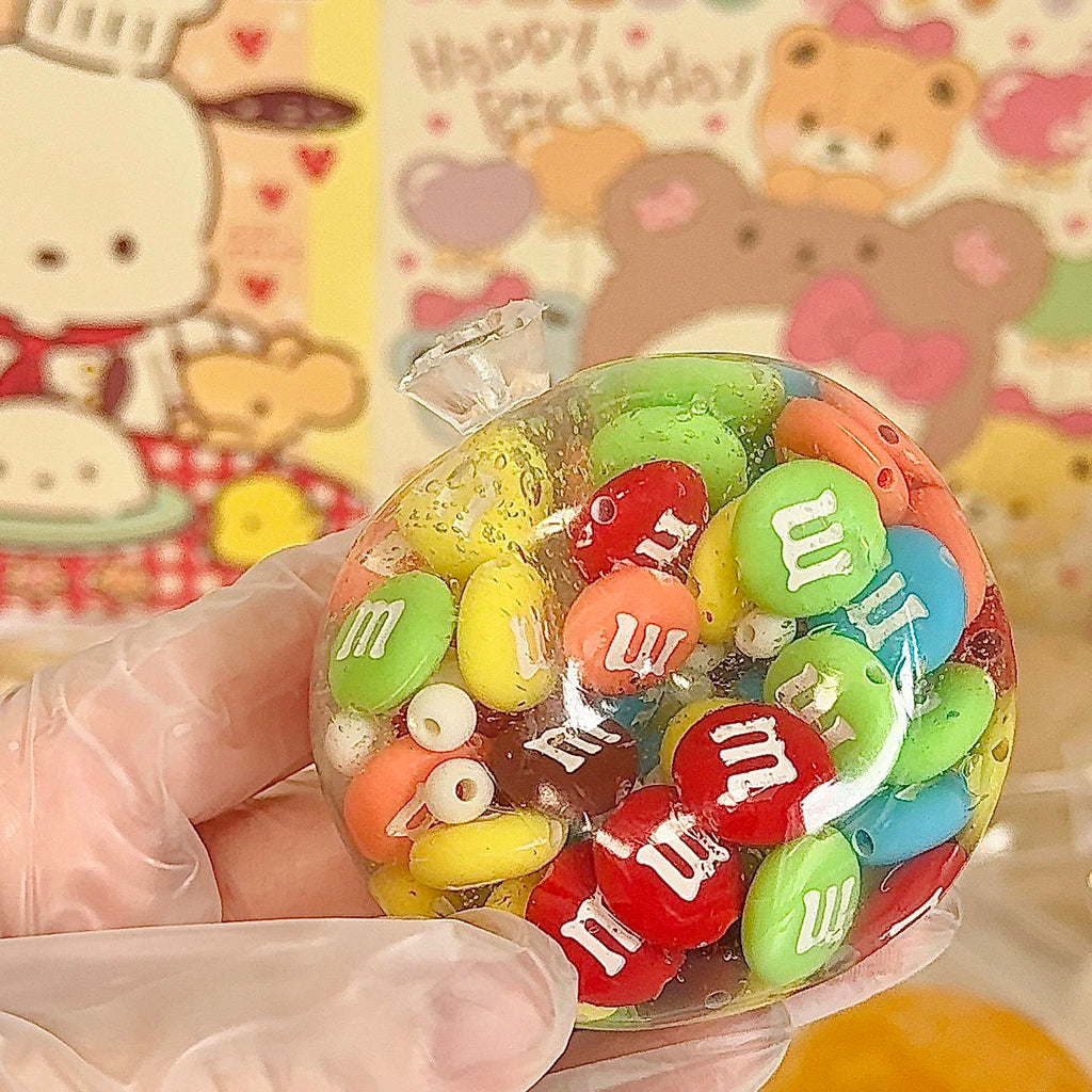Stress Ball M&M Blocks Filling Squishy Stress Relief Decompression Toy