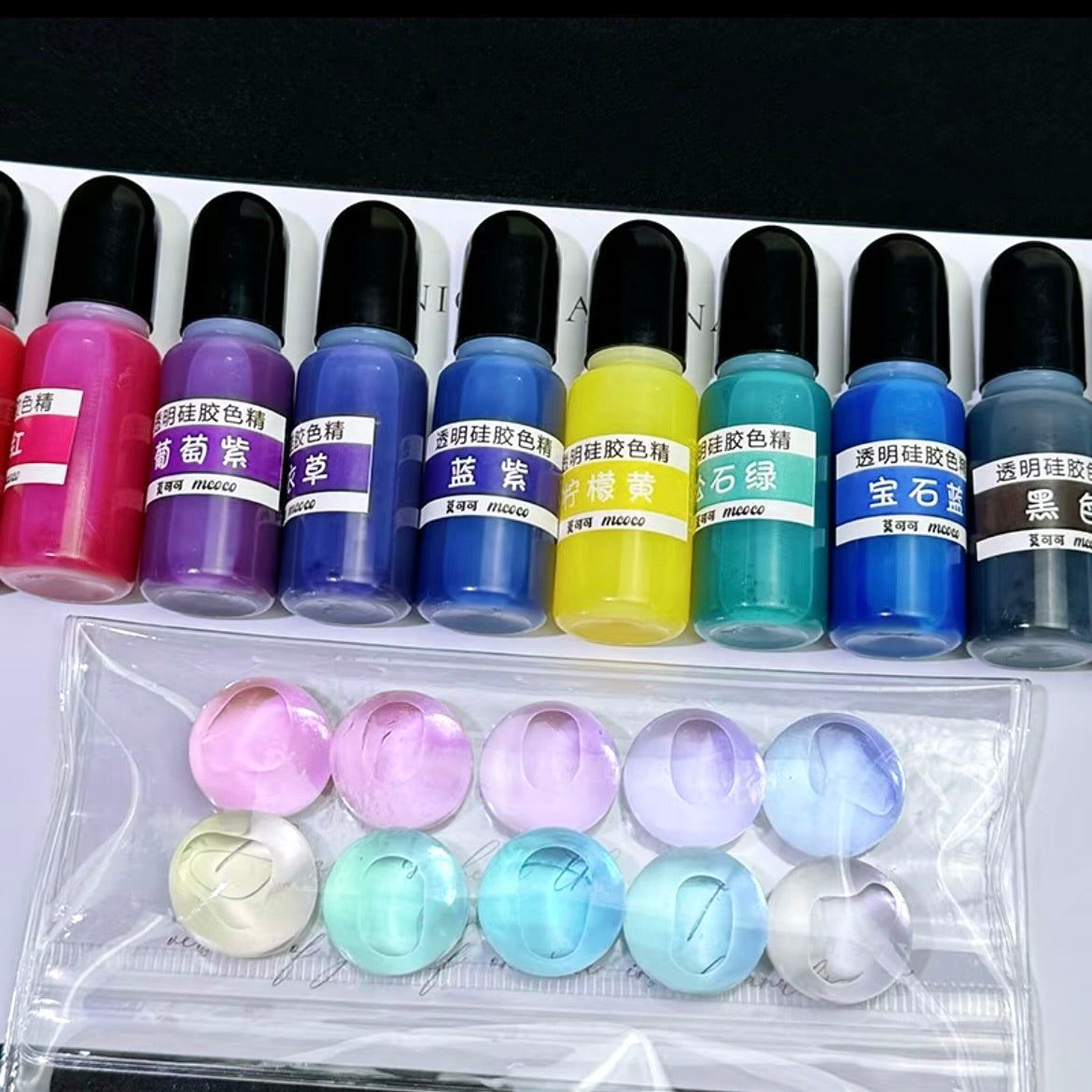 10 Colors Transparent Silicone Color Dye for Squishy  Silicone-10g Each