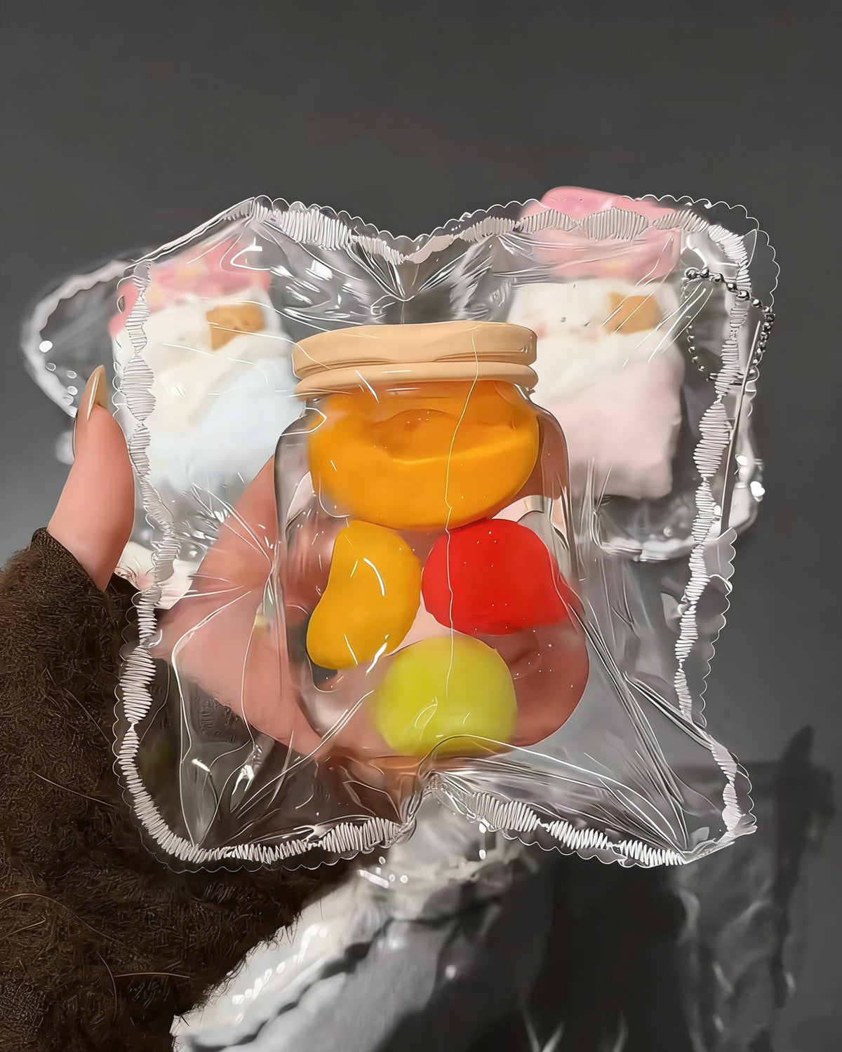 Fruit Mason Jar Squishy Stress Relief Decompression Toy