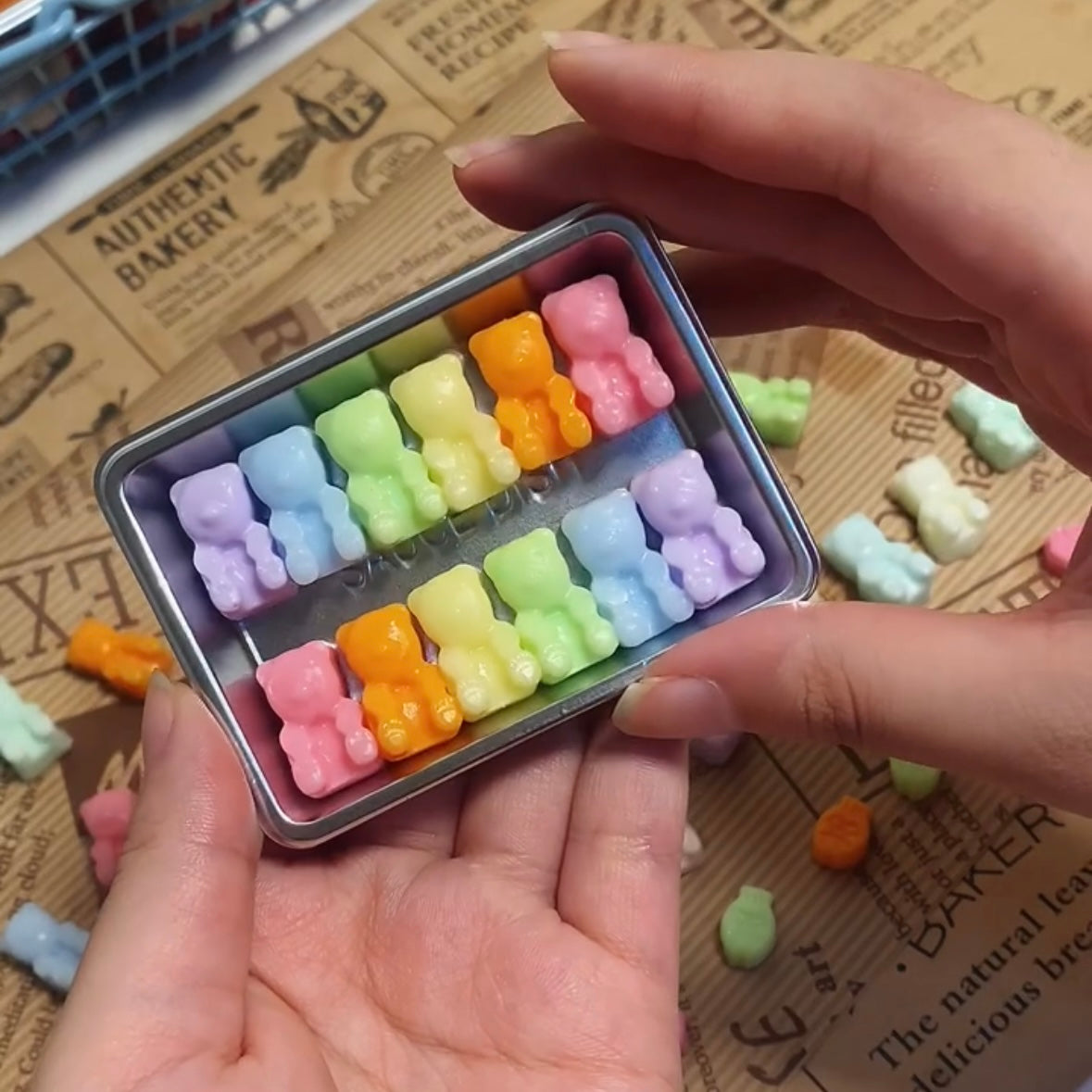 Handmade Silicone Mini Bear Taba Squishy Toy - Christmas Series