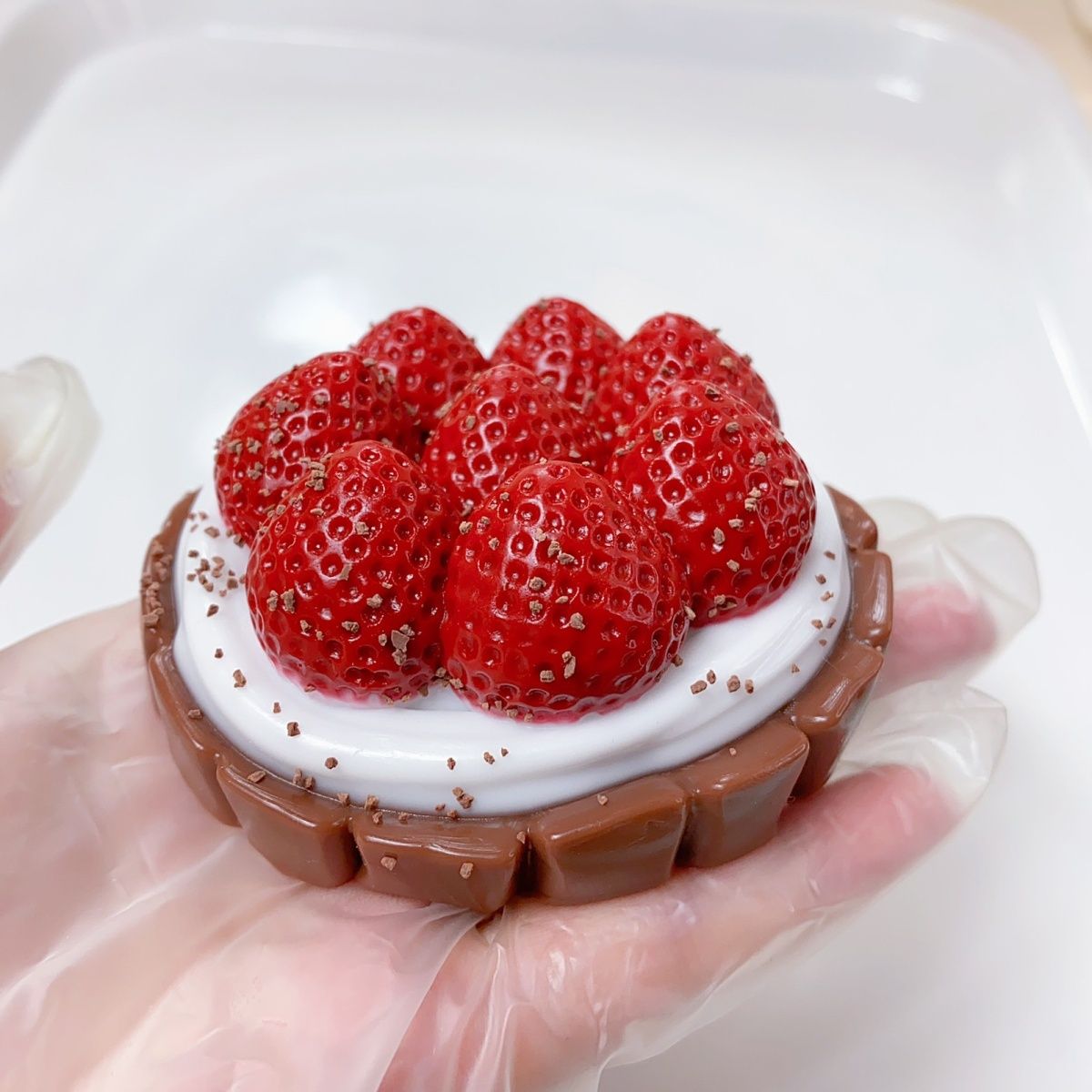 Handmade Silicone Raspberry Strawberry Tart Stress Relief Squishy Toy