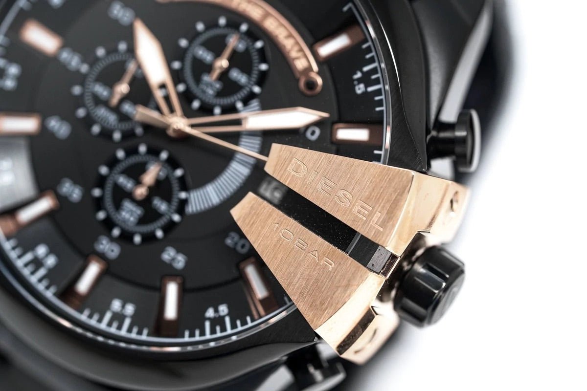 Diesel DZ4309 Mega Chief Chronograph Men's Watch – Black Dial & Black Stainless Steel Strap