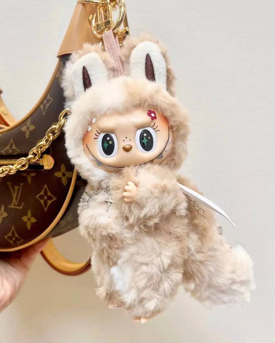 18cm Retrofit Fox Labubu Plush Toy - Handmade Unique Labubu Custom Design